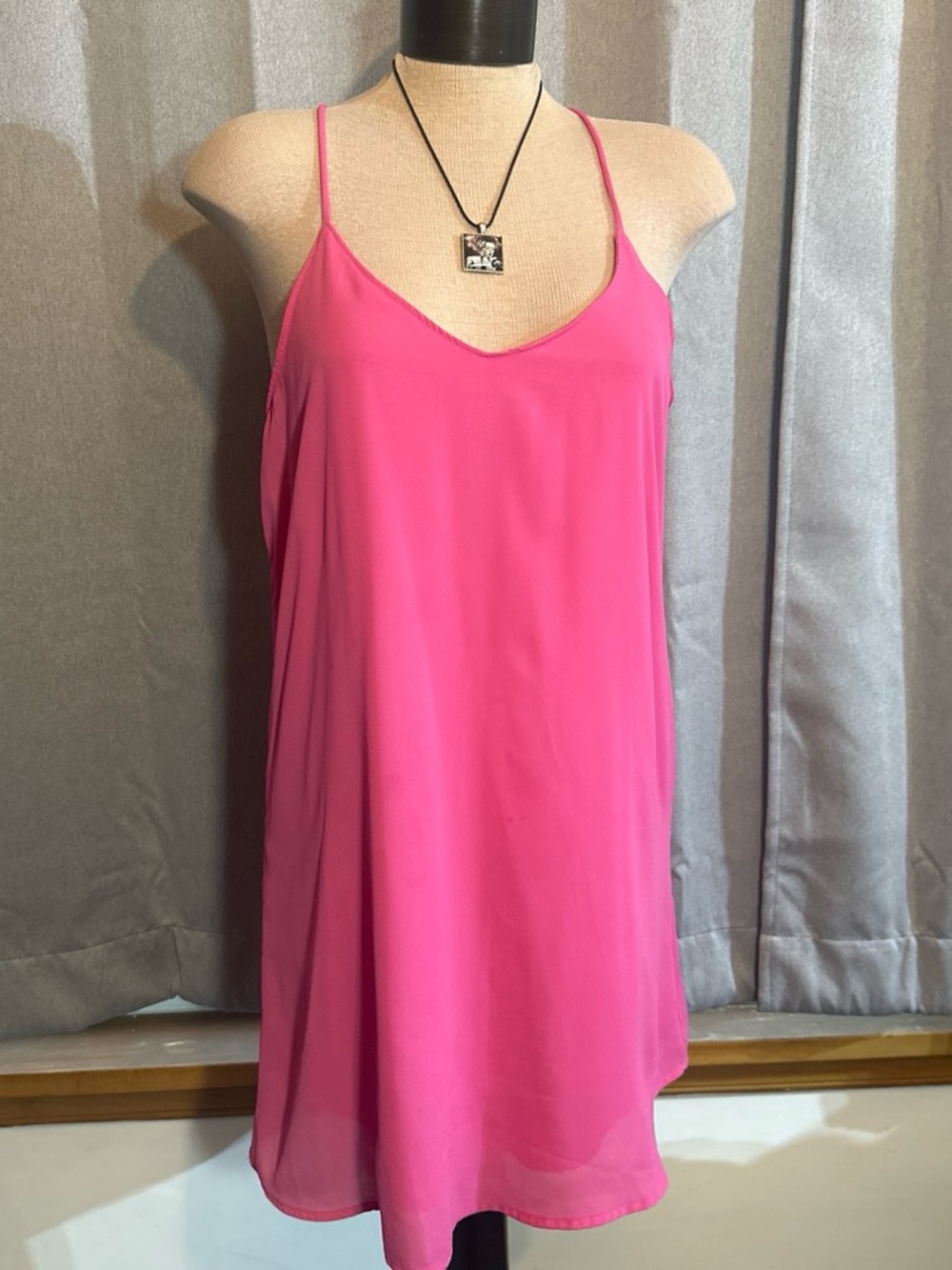 Style Rack Hot Pink Spaghetti Strap Midi Slip Dress